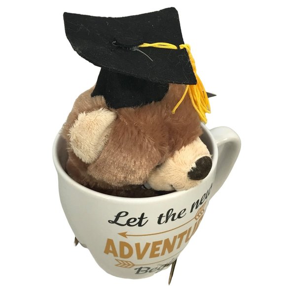 Dashing Graduation Mug 18.3 Fl. Oz With Teddy Bear Plush New With Tags - Picture 2 of 7
